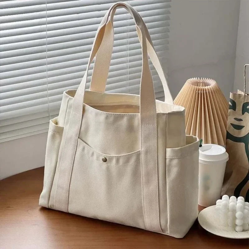 Casual Canvas Shoulder Bag Student & Commuting Tote