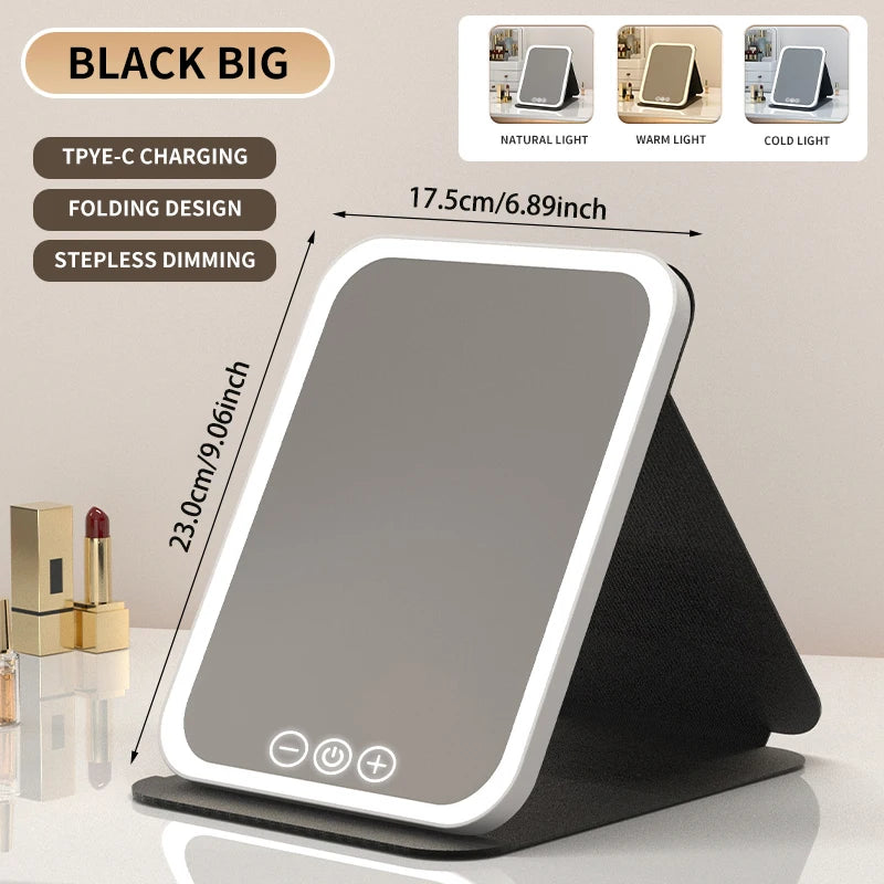 Rechargeable LED Makeup Mirror Foldable & Portable