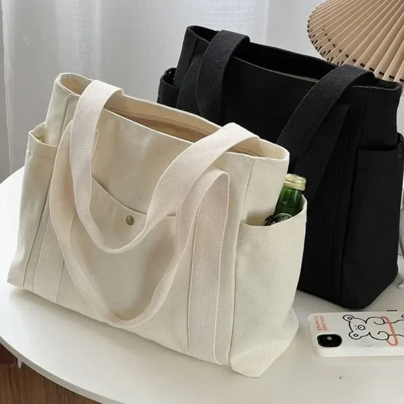 Casual Canvas Shoulder Bag Student & Commuting Tote