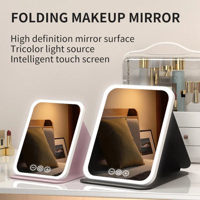 Rechargeable LED Makeup Mirror Foldable & Portable