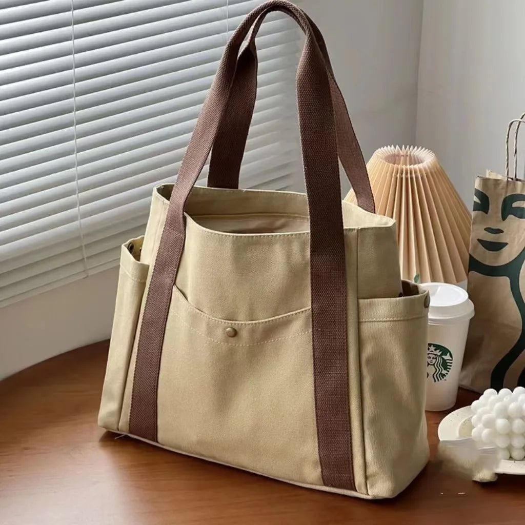 Casual Canvas Shoulder Bag Student & Commuting Tote