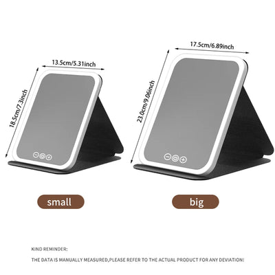 Rechargeable LED Makeup Mirror Foldable & Portable