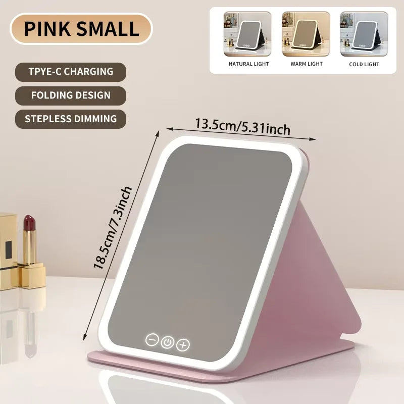 Rechargeable LED Makeup Mirror Foldable & Portable