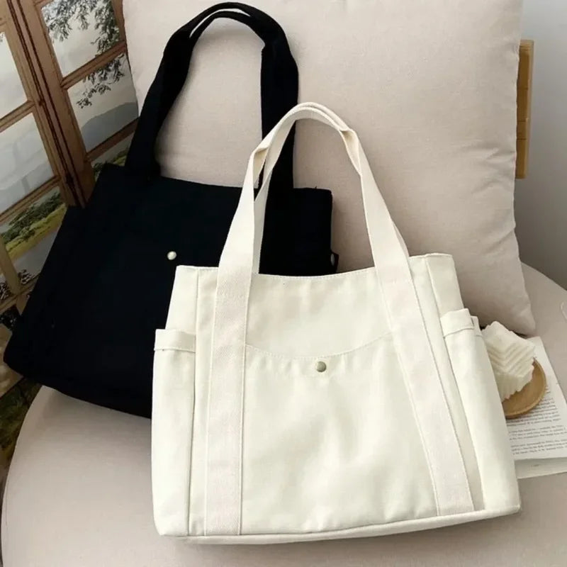 Casual Canvas Shoulder Bag Student & Commuting Tote