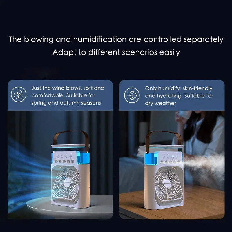Mini Air Cooler & Humidifier Desktop Portable Fan
