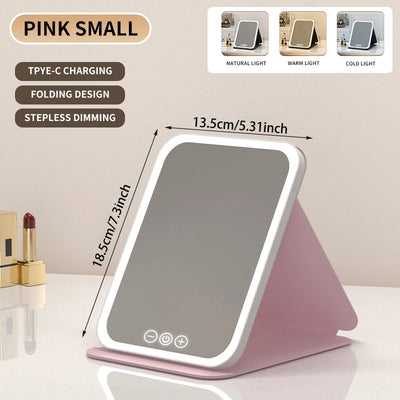 Rechargeable LED Makeup Mirror Foldable & Portable